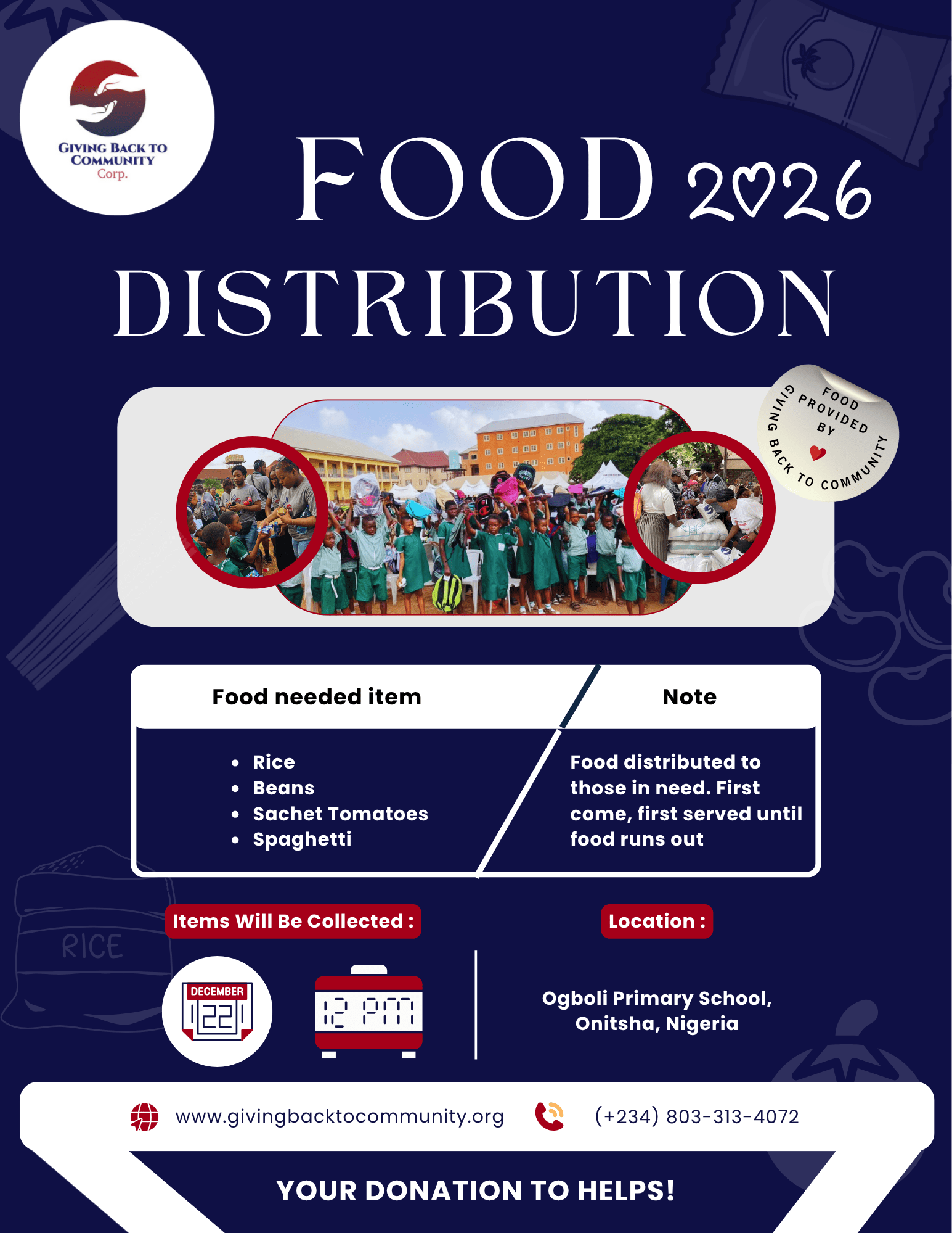 Food Distribution Event Onitsha 2026